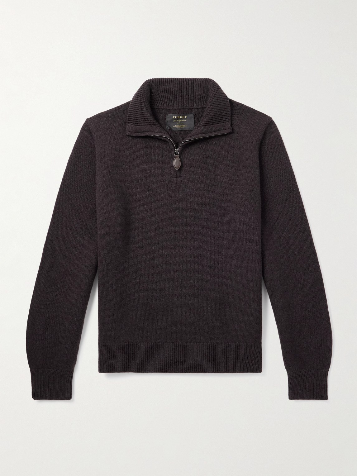 Purdey Hertford Wool Half-zip Sweater In Brown