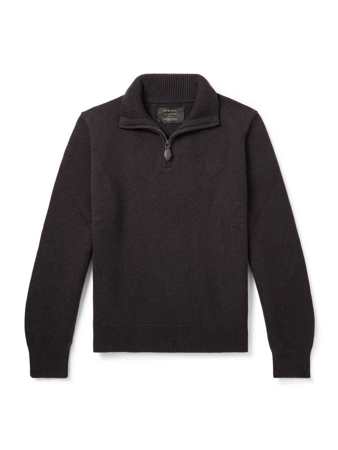 Purdey Hertford Wool Half-zip Sweater In Brown