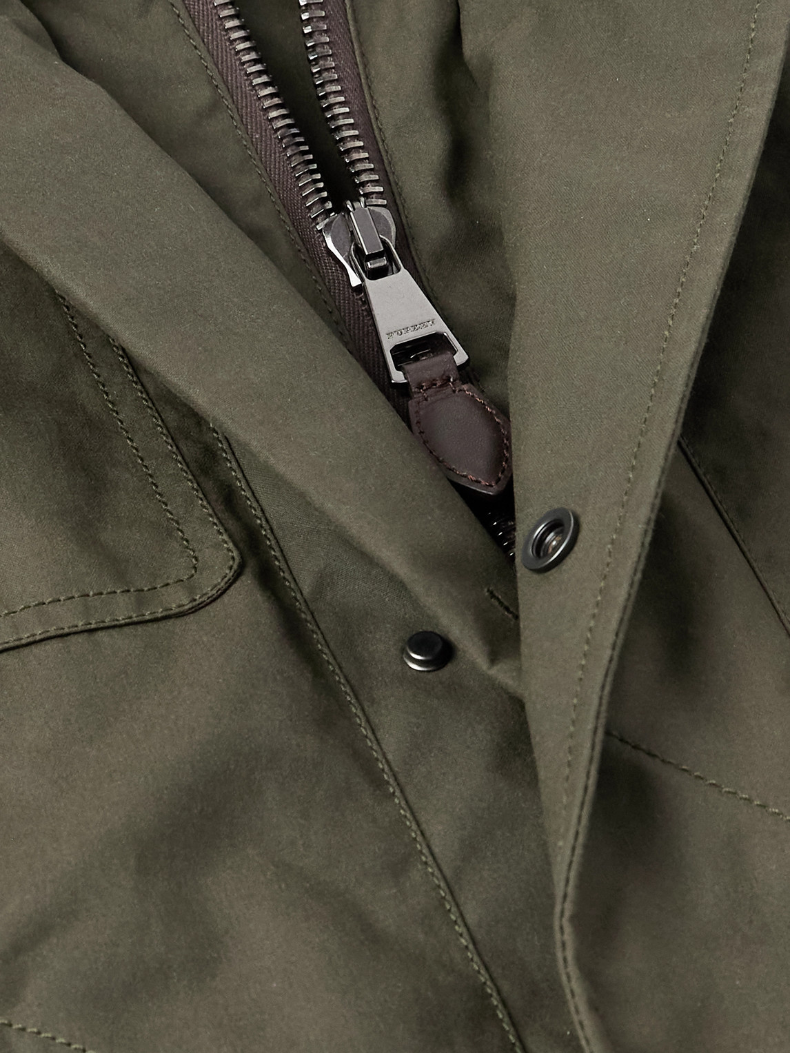 Purdey Pembroke Corduory-trimmed Cotton-canvas Coat In Green