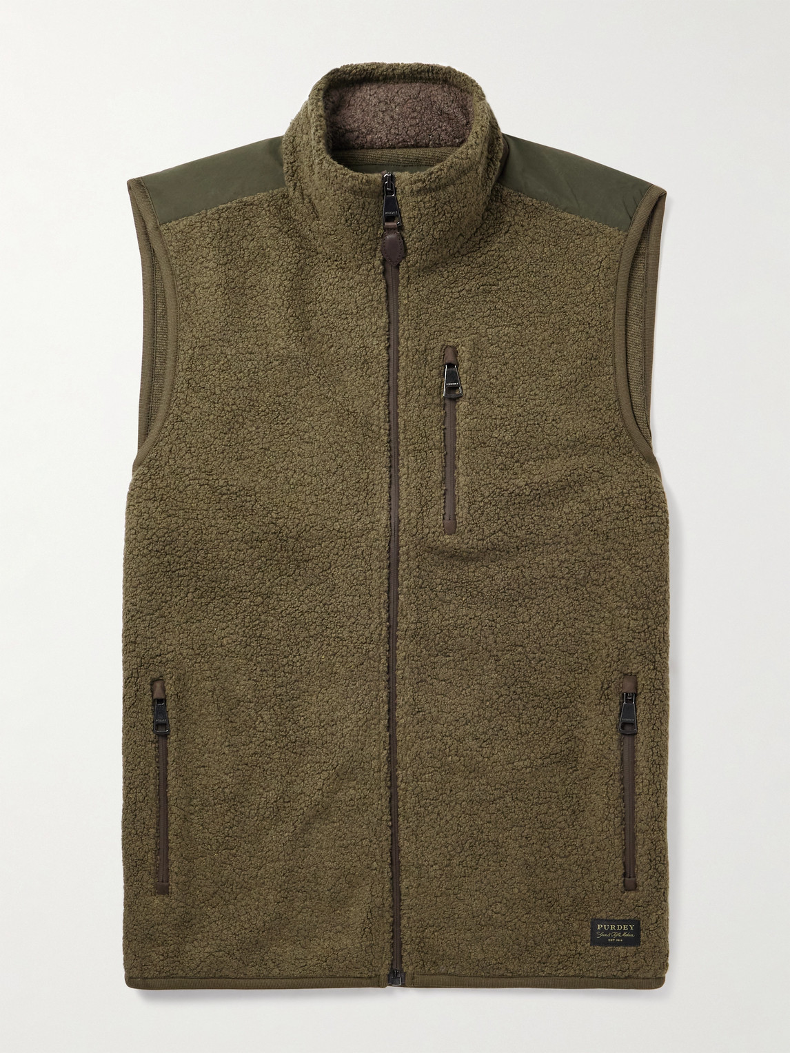 Purdey Shell-trimmed Bouclé Gilet In Green