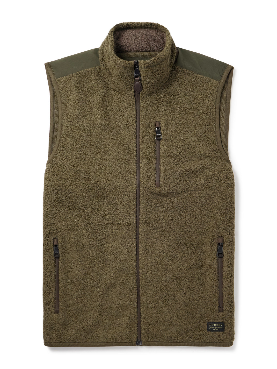 Purdey Shell-trimmed Bouclé Gilet In Green