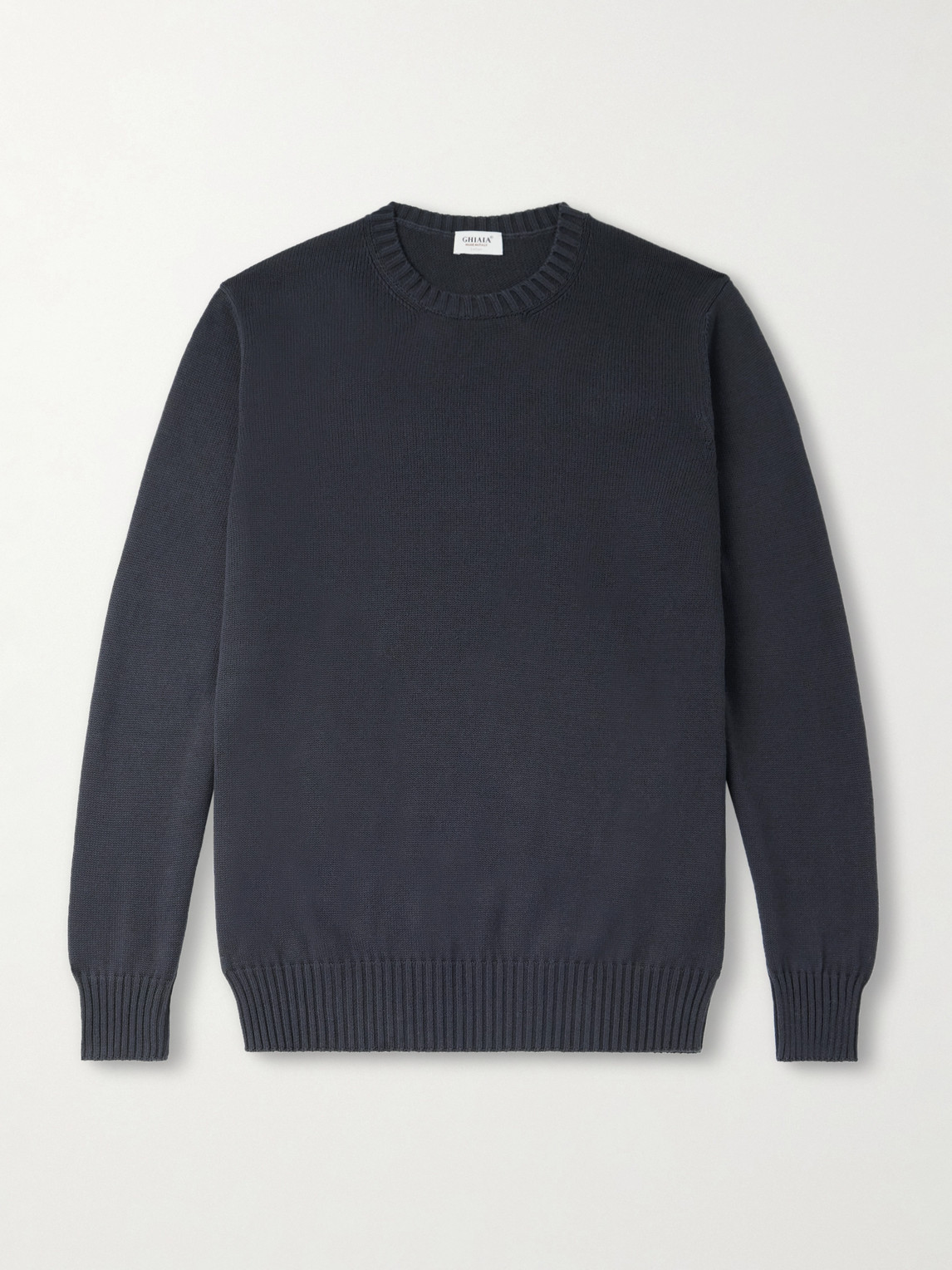 Ghiaia Cashmere Cotton Sweater In Blue