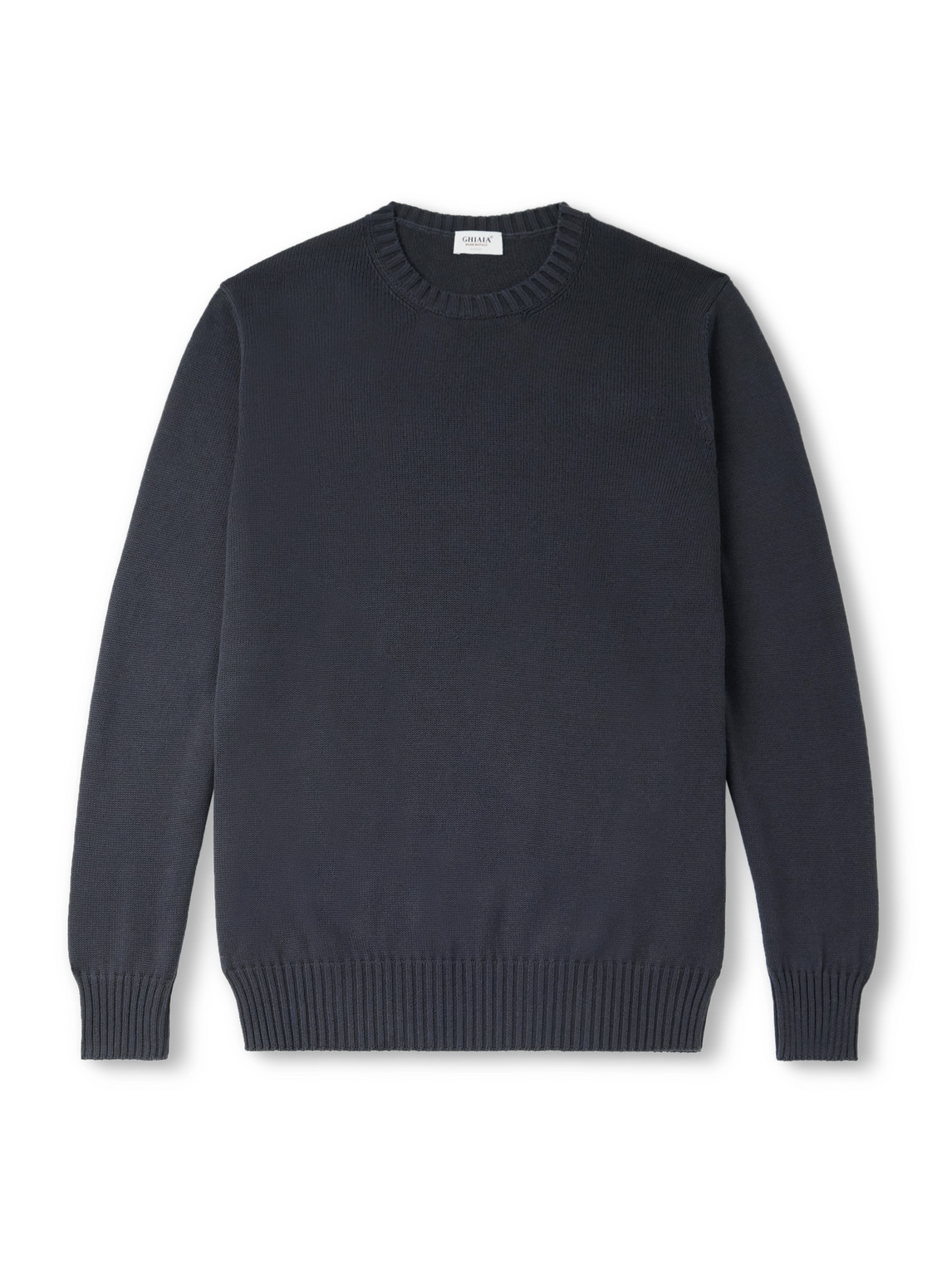 Ghiaia Cashmere Cotton Sweater In Blue