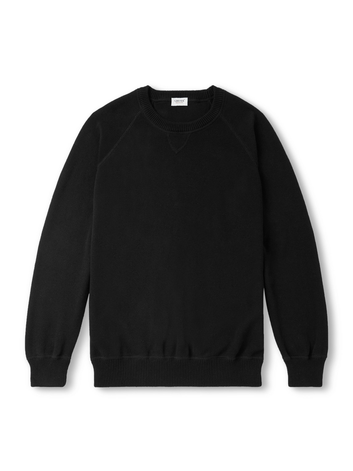 Ghiaia Cashmere Cotton Sweater In Black