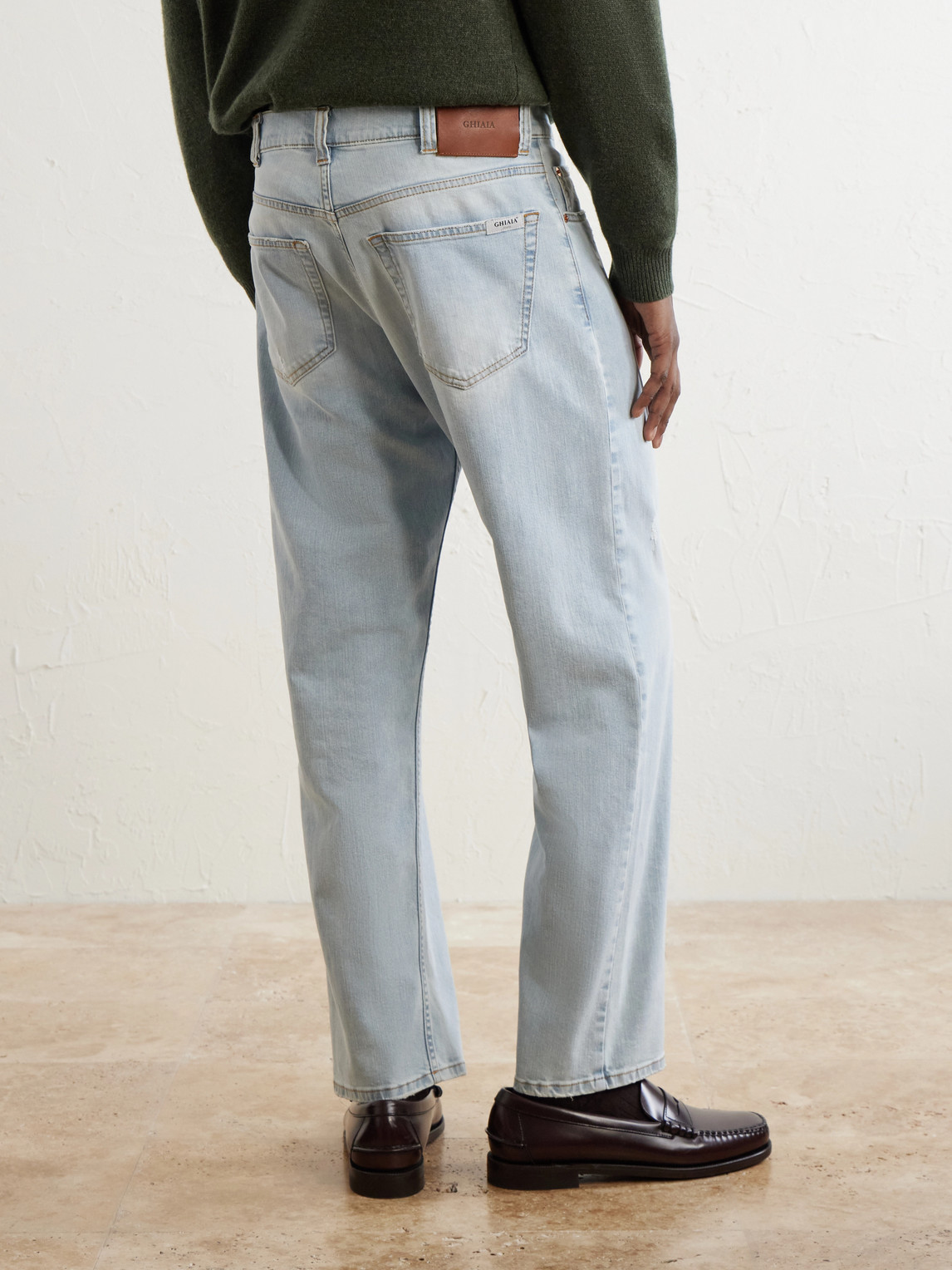 Straight-Leg Distressed Jeans