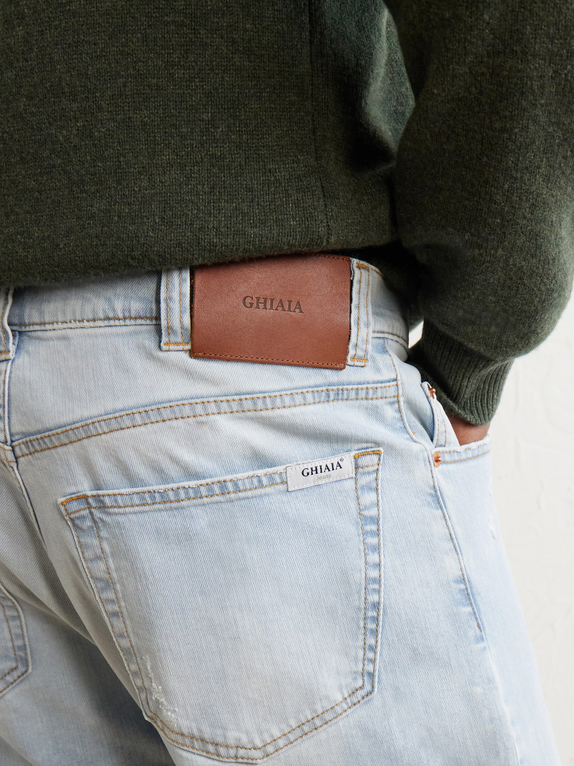 Straight-Leg Distressed Jeans