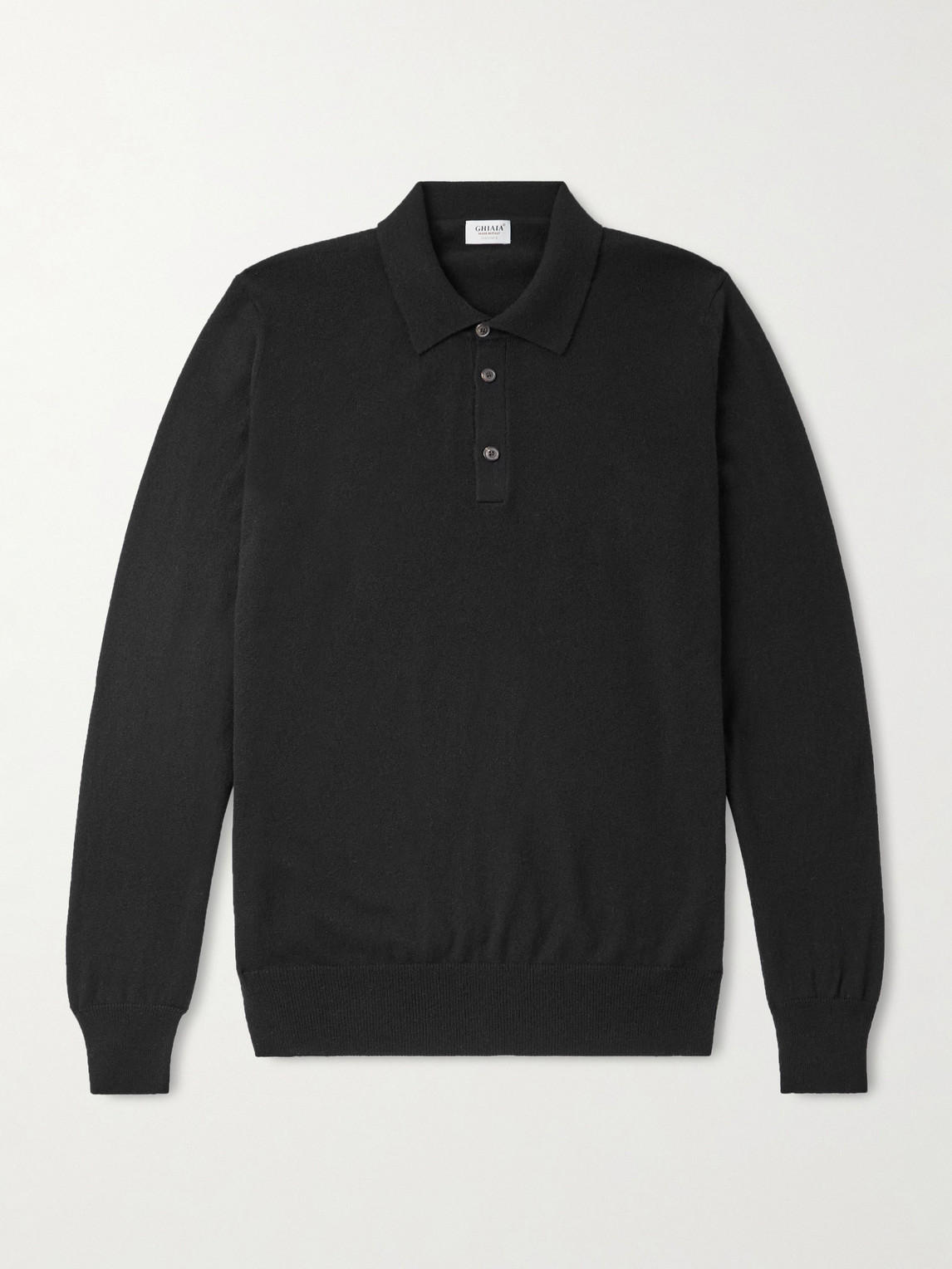 Ghiaia Cashmere Cashmere Polo Shirt In Black