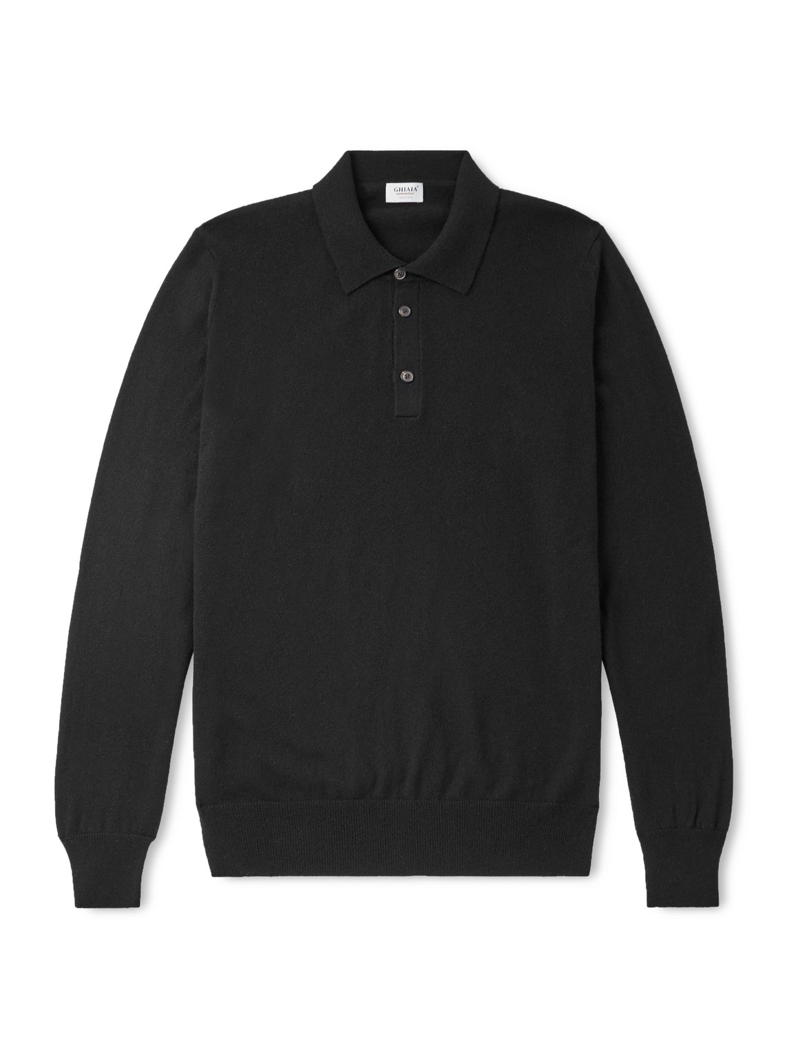 Ghiaia Cashmere Cashmere Polo Shirt In Black