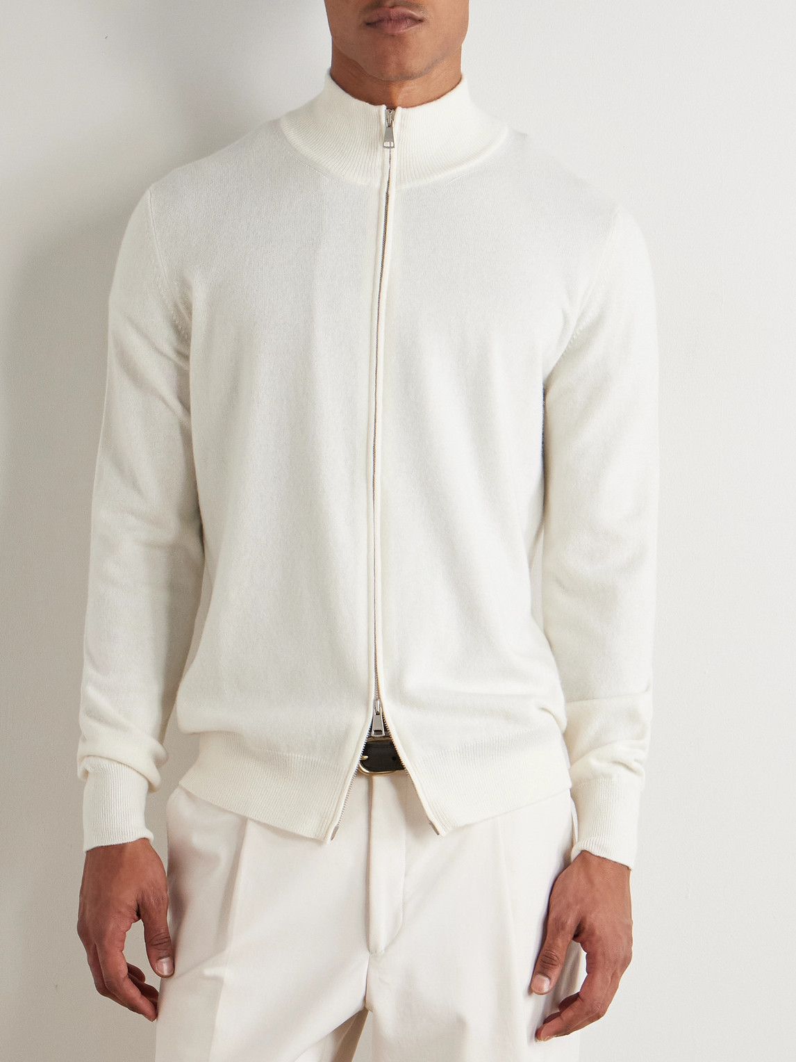  Ghiaia Cashmere - Cashmere Zip-up Sweater - Men - Neutrals - S 