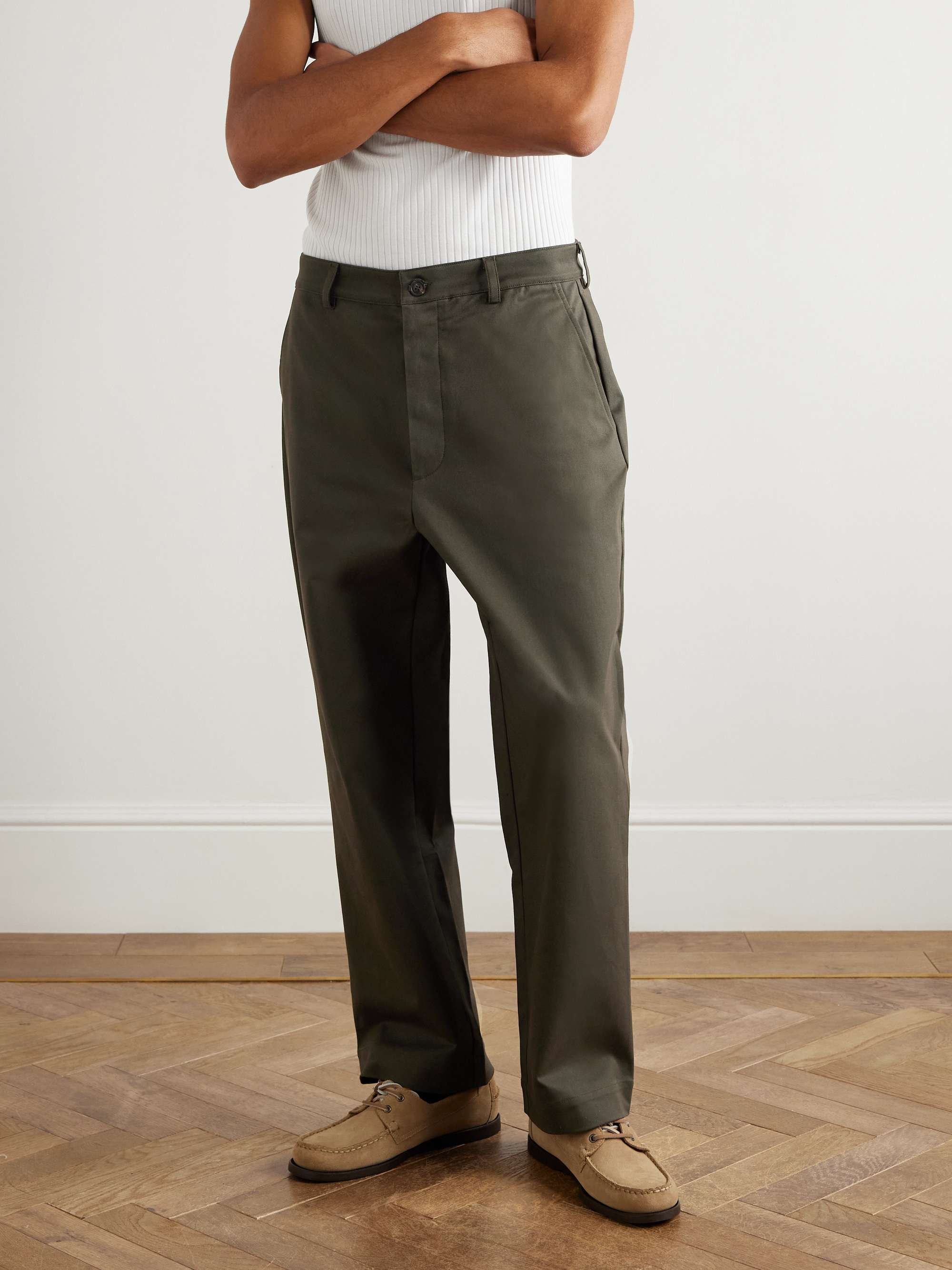 GHIAIA CASHMERE Straight-Leg Cotton Chinos