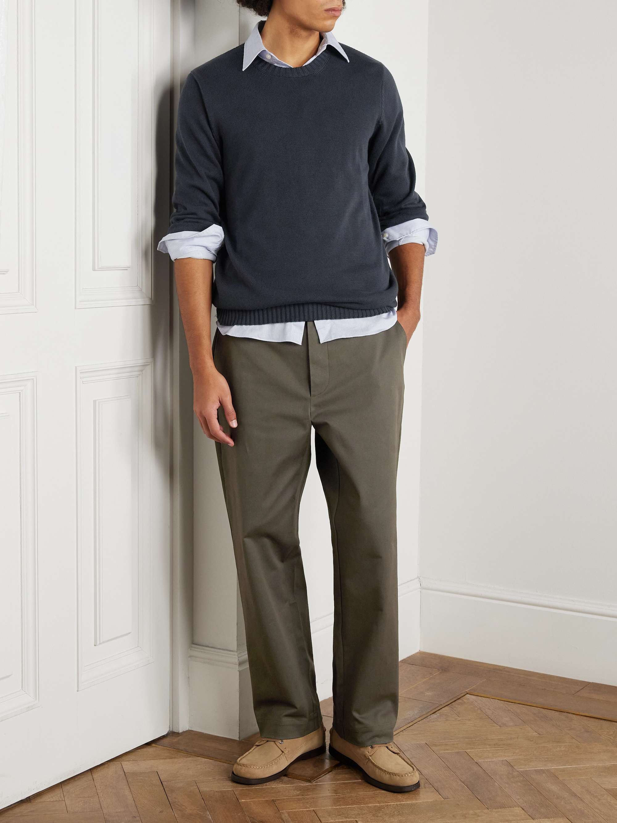 GHIAIA CASHMERE Straight-Leg Cotton Chinos