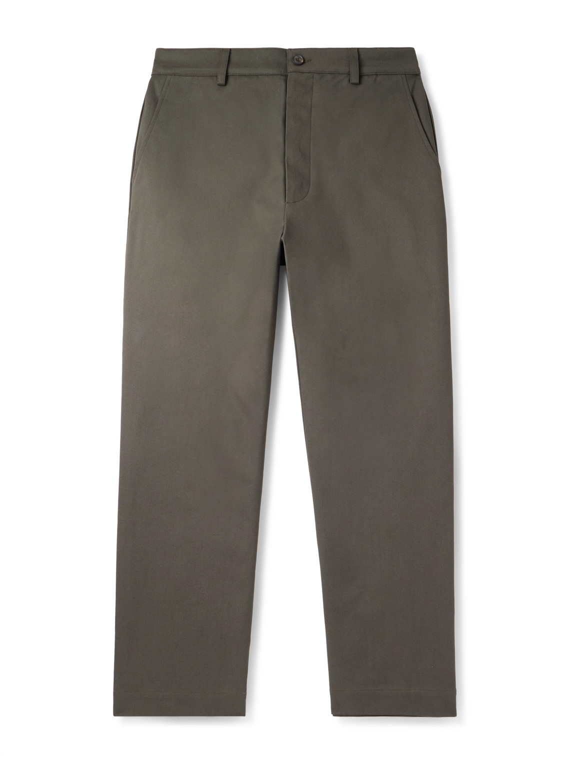 Ghiaia Cashmere Straight-leg Cotton Chinos In Green