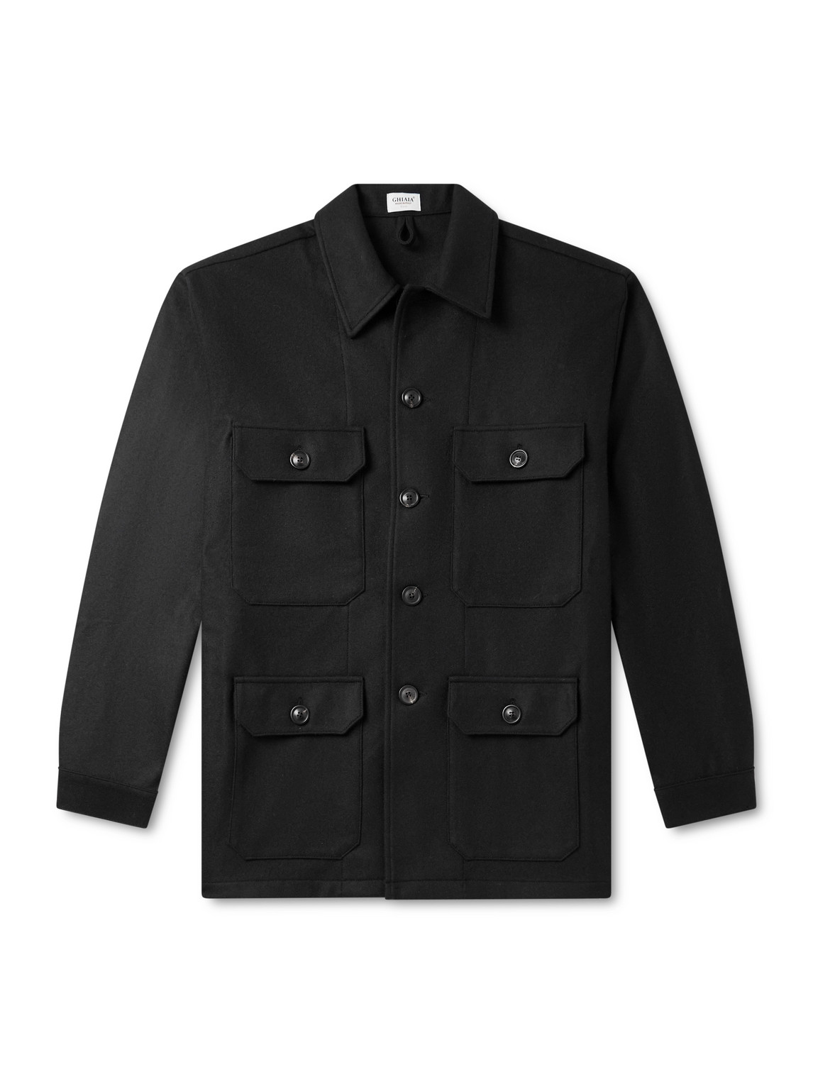 Ghiaia Cashmere Wool-flannel Jacket In Black