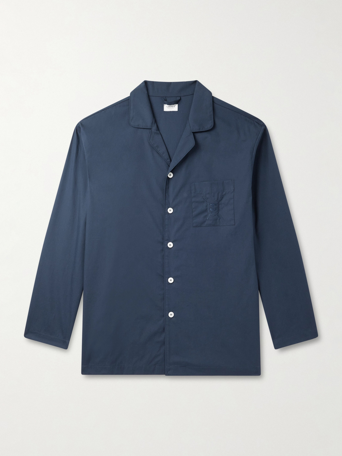 Ghiaia Cashmere Cotton Pyjama Set In Blue