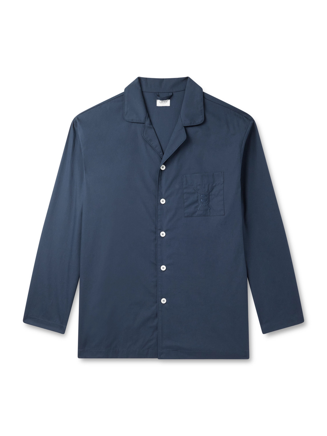 Ghiaia Cashmere Cotton Pyjama Set In Blue