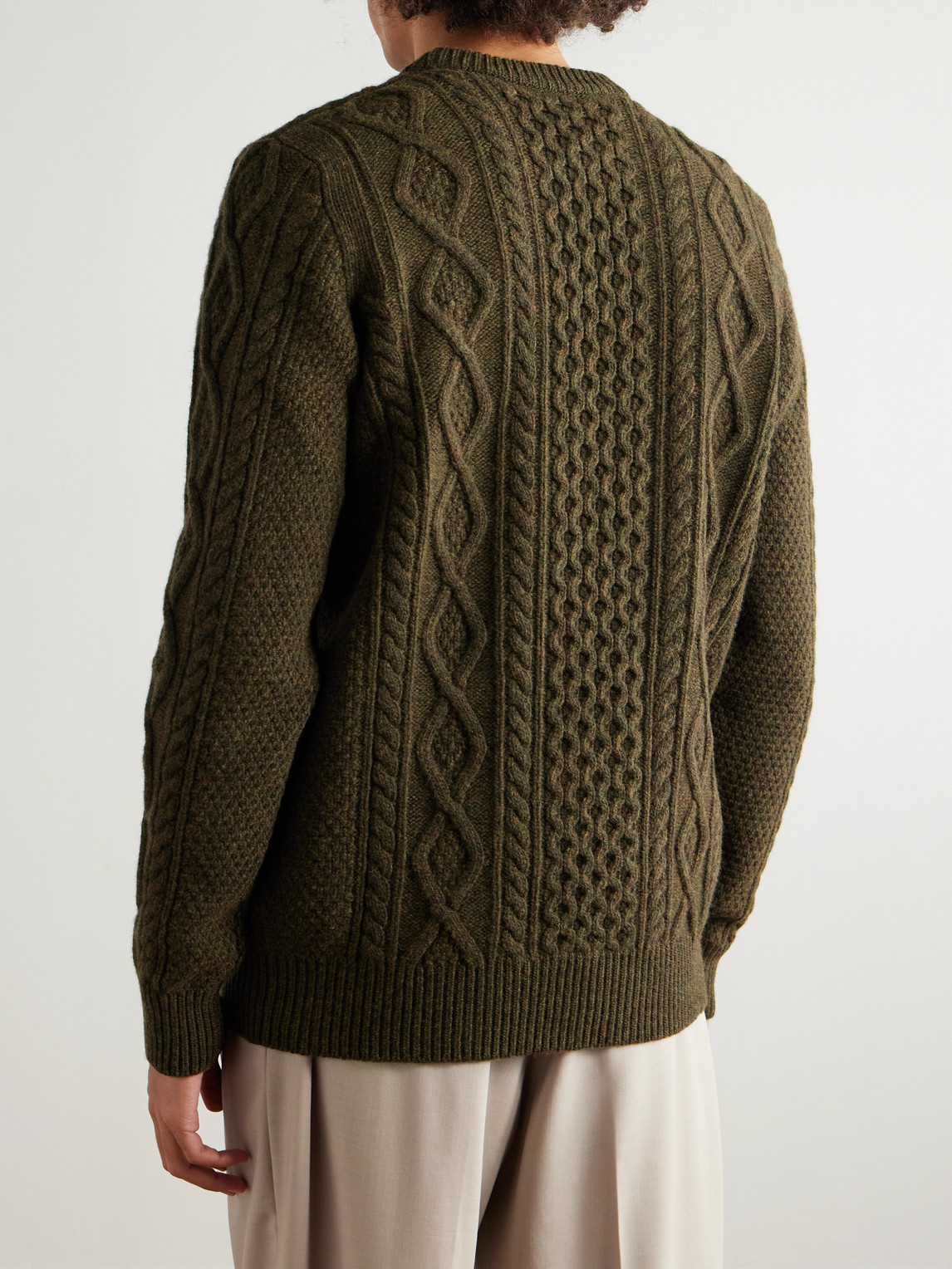  Ghiaia Cashmere - Pescatore Cable-knit Wool Sweater - Men - Green - Xl 
