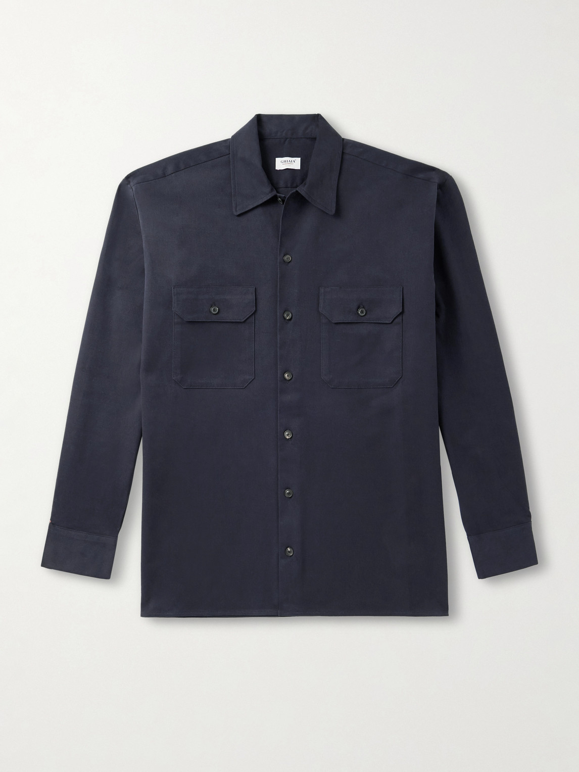 Ghiaia Cashmere Cotton-twill Shirt In Blue