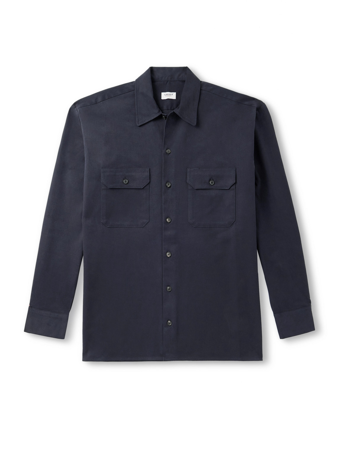 Ghiaia Cashmere Cotton-twill Shirt In Blue