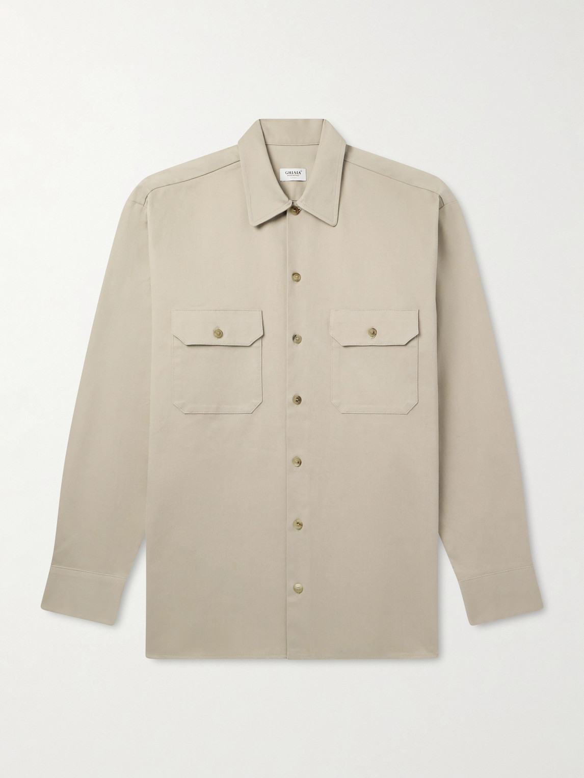 Ghiaia Cashmere Cotton-twill Shirt In Neutral