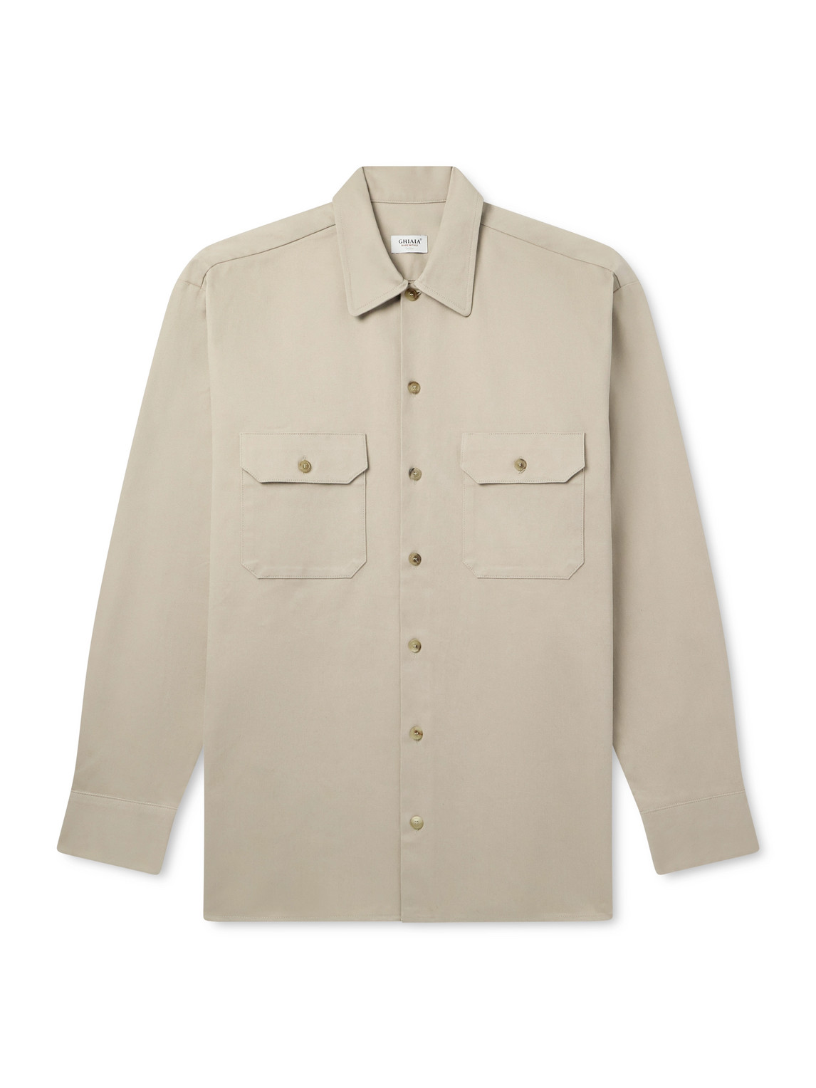 Ghiaia Cashmere Cotton-twill Shirt In Neutral
