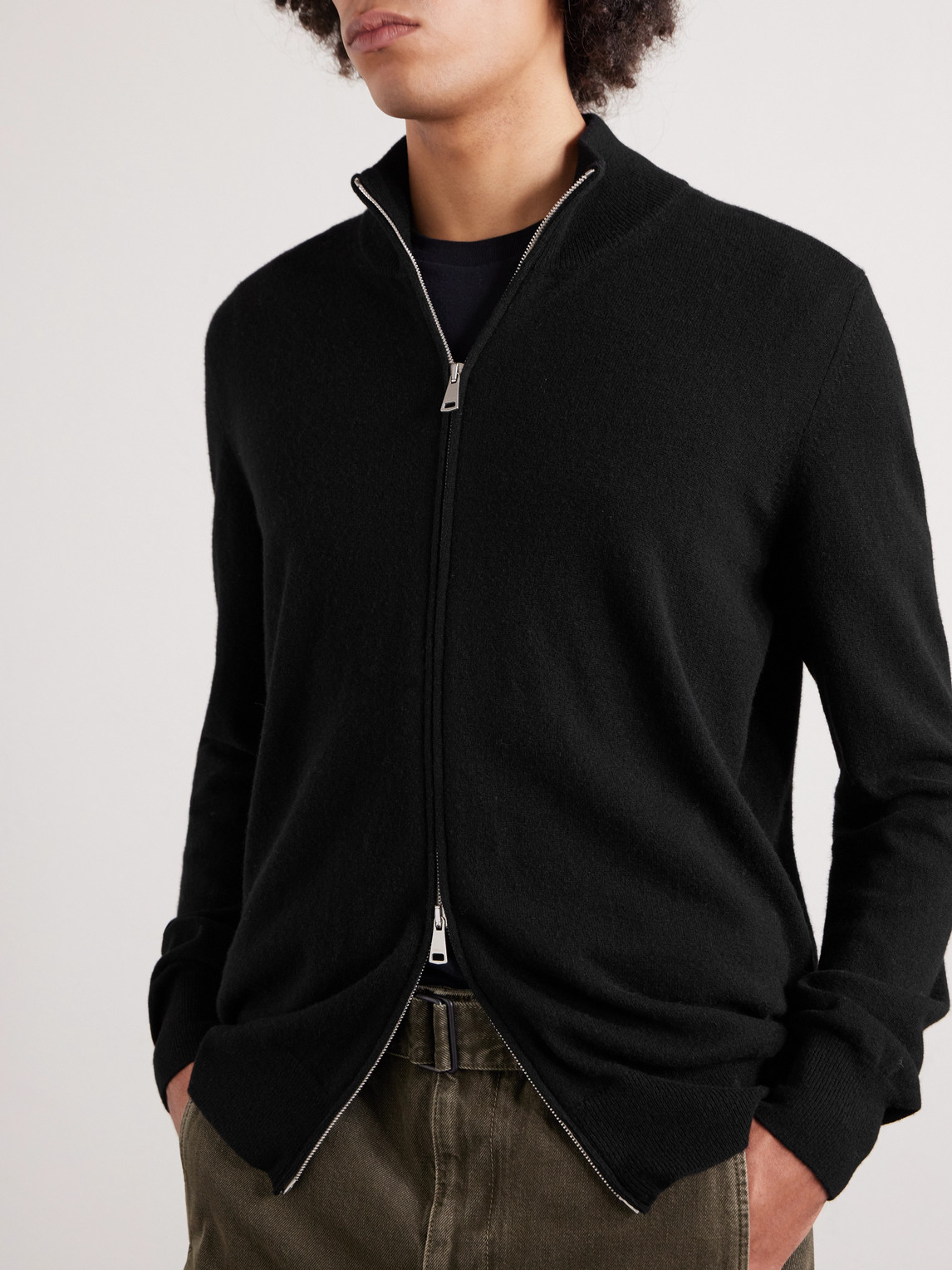  Ghiaia Cashmere - Cashmere Zip-up Sweater - Men - Black - M 