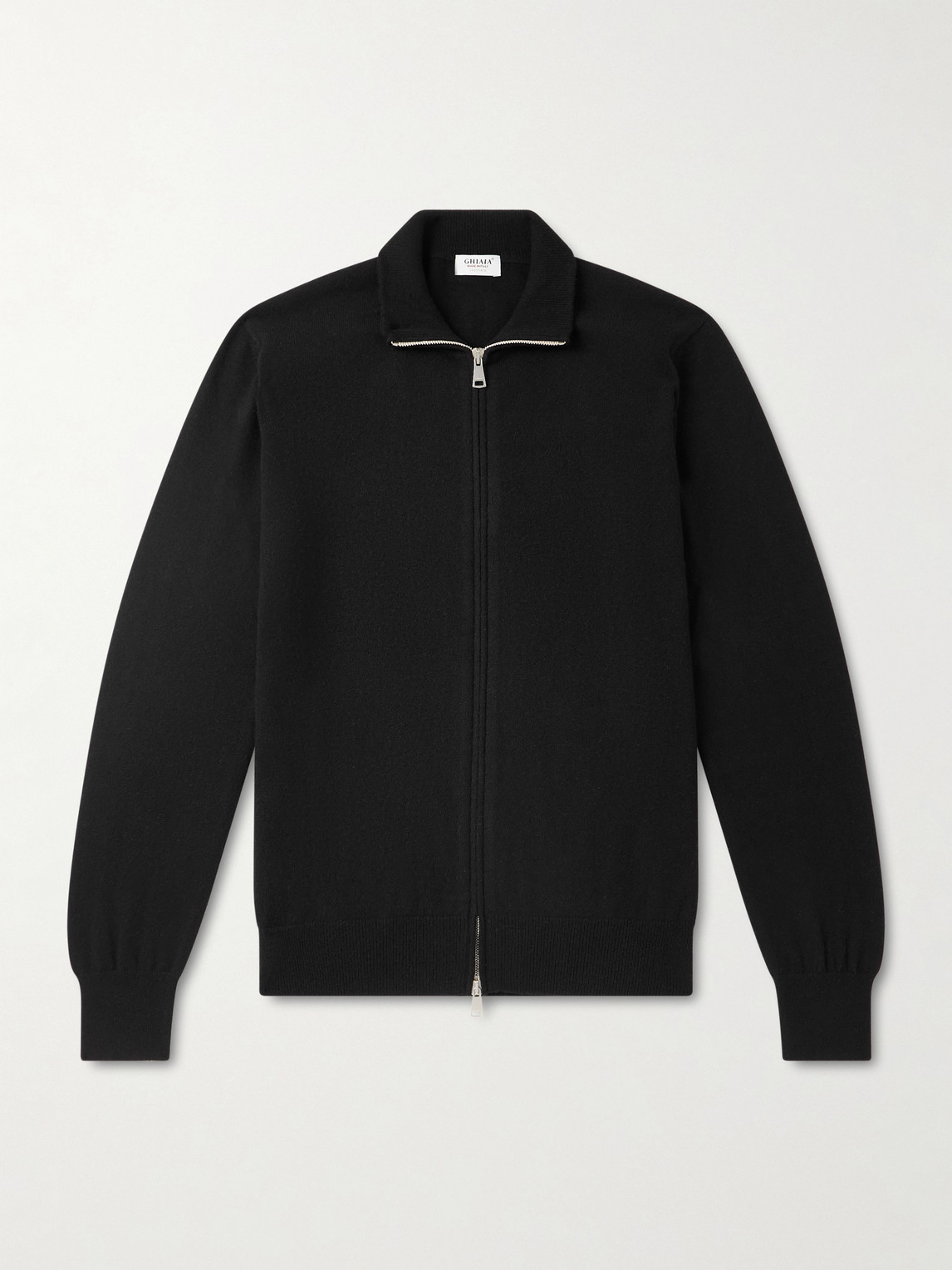 Ghiaia Cashmere Cashmere Zip-up Sweater In Black
