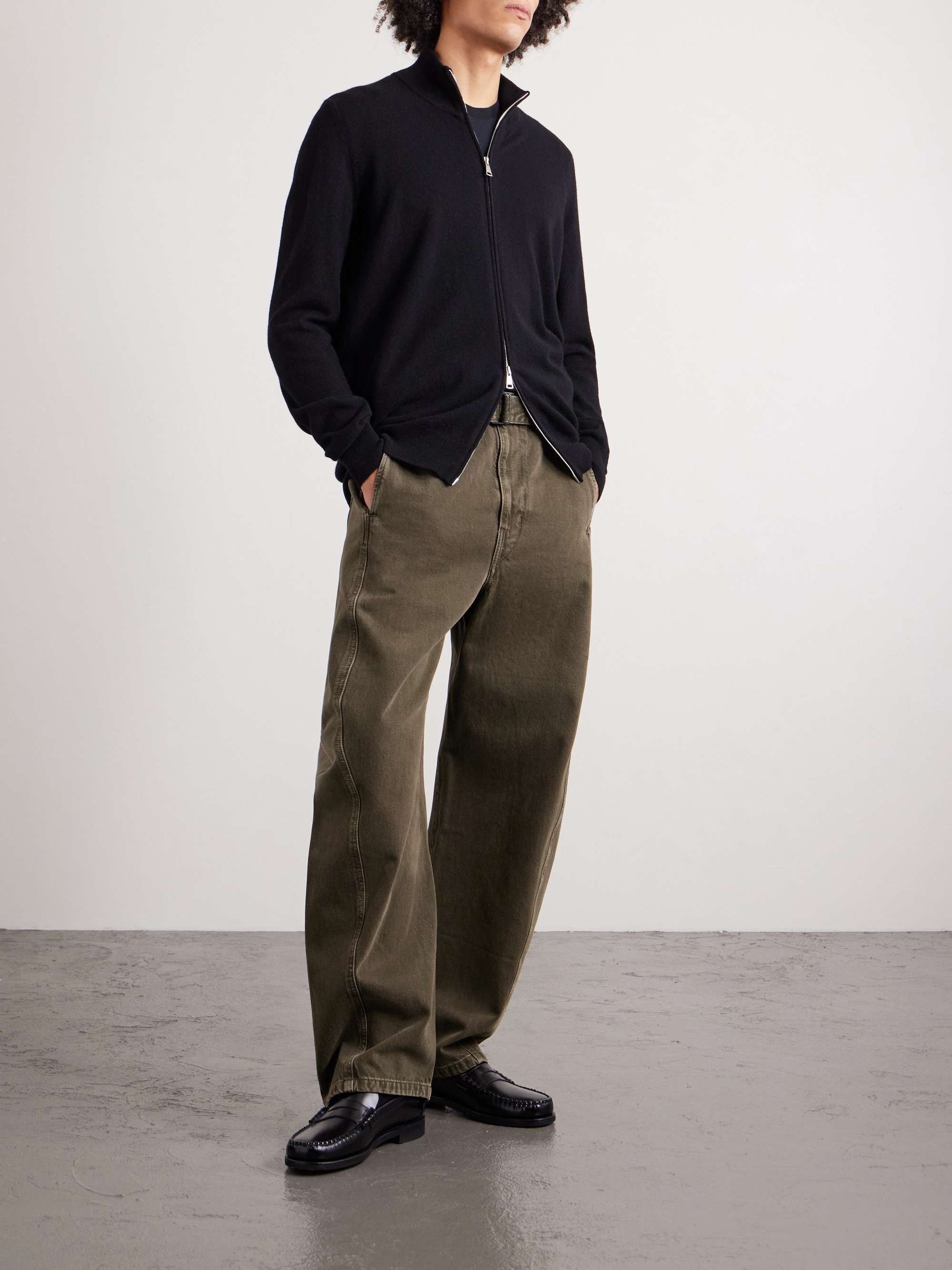 GHIAIA CASHMERE Cashmere Zip-Up Sweater