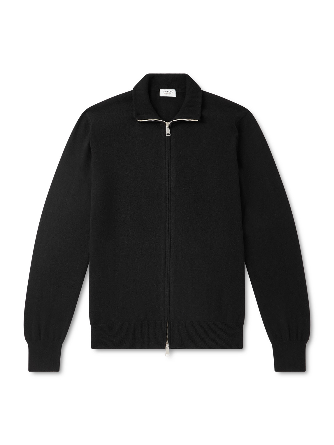 Ghiaia Cashmere Cashmere Zip-up Sweater In Black