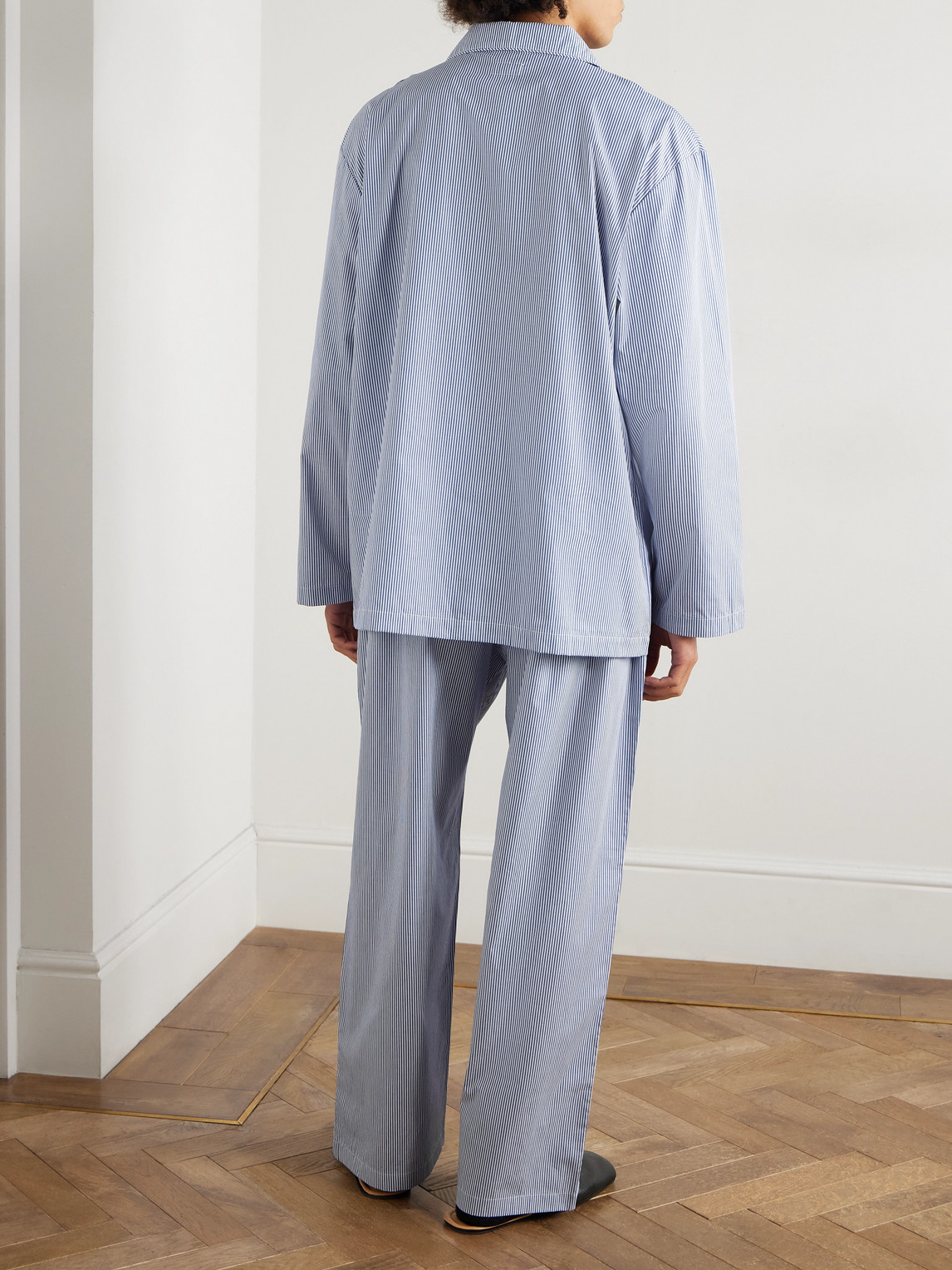  Ghiaia Cashmere - Striped Cotton Pyjama Set - Men - Blue - L 