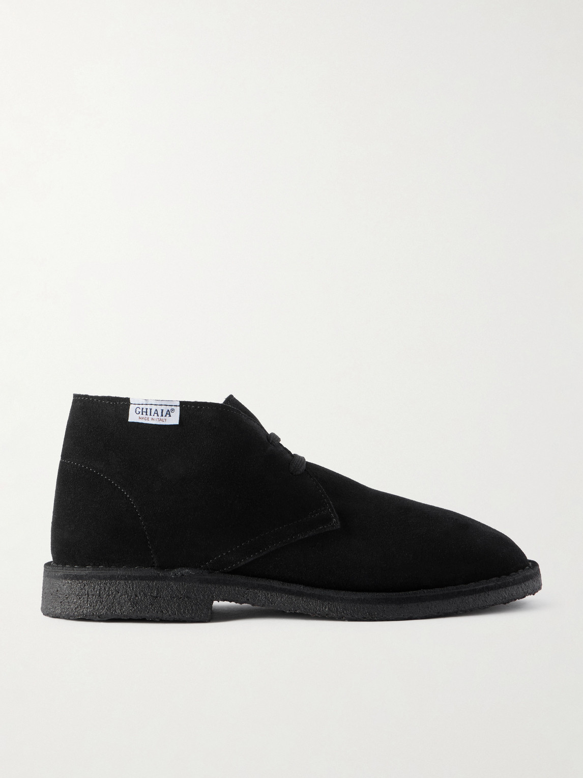 Ghiaia Cashmere Logo-appliquéd Suede Desert Boots In Black