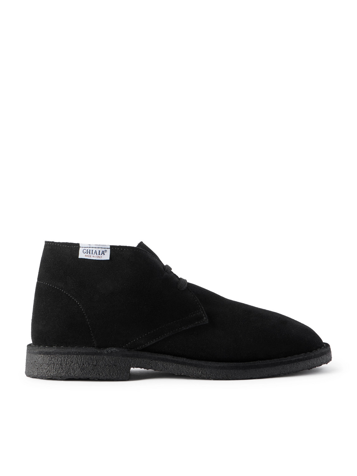 Ghiaia Cashmere Logo-appliquéd Suede Desert Boots In Black