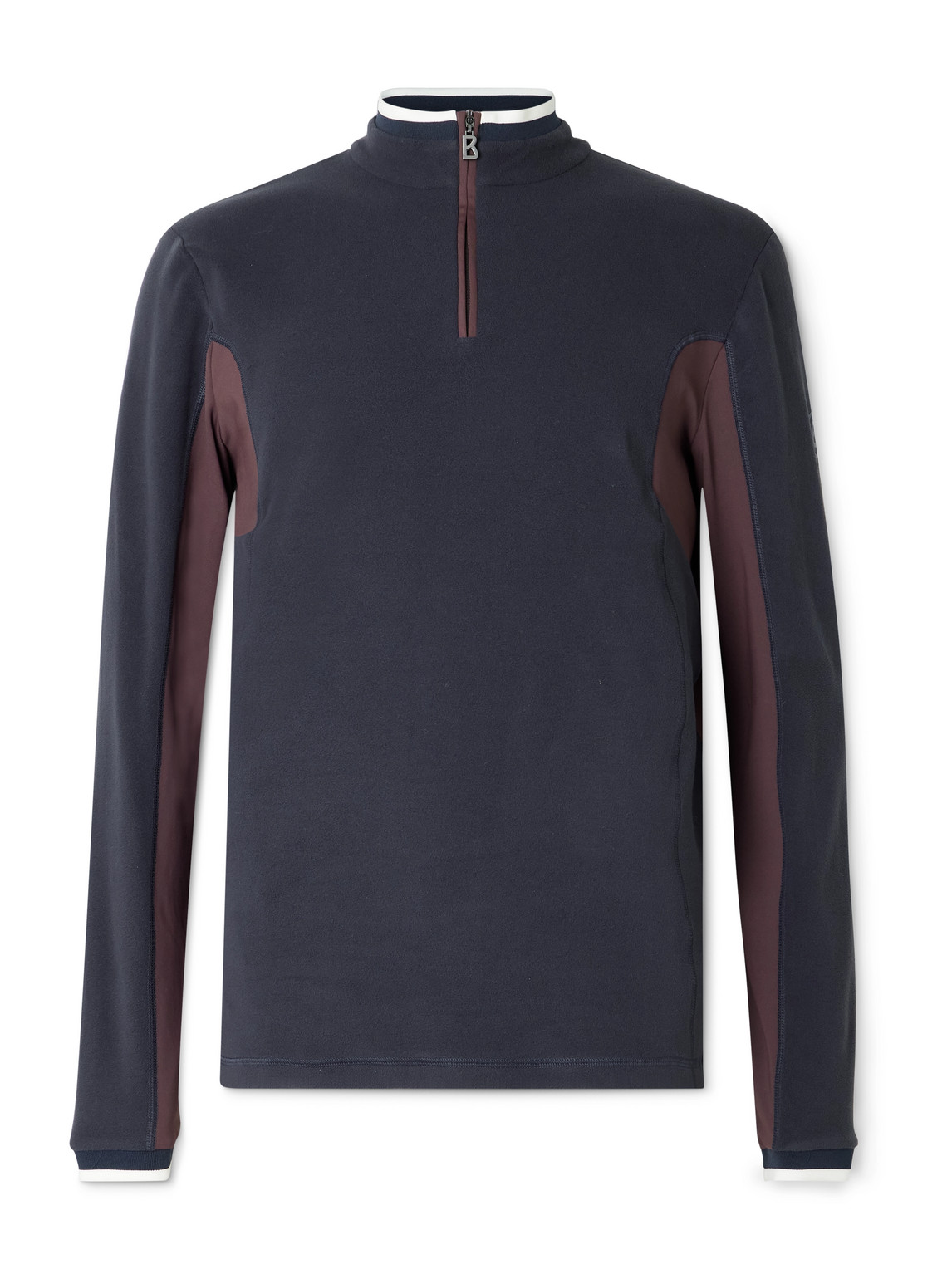 Bogner Giacomo Fleece And Jersey Half-zip Ski Base Layer In Blue