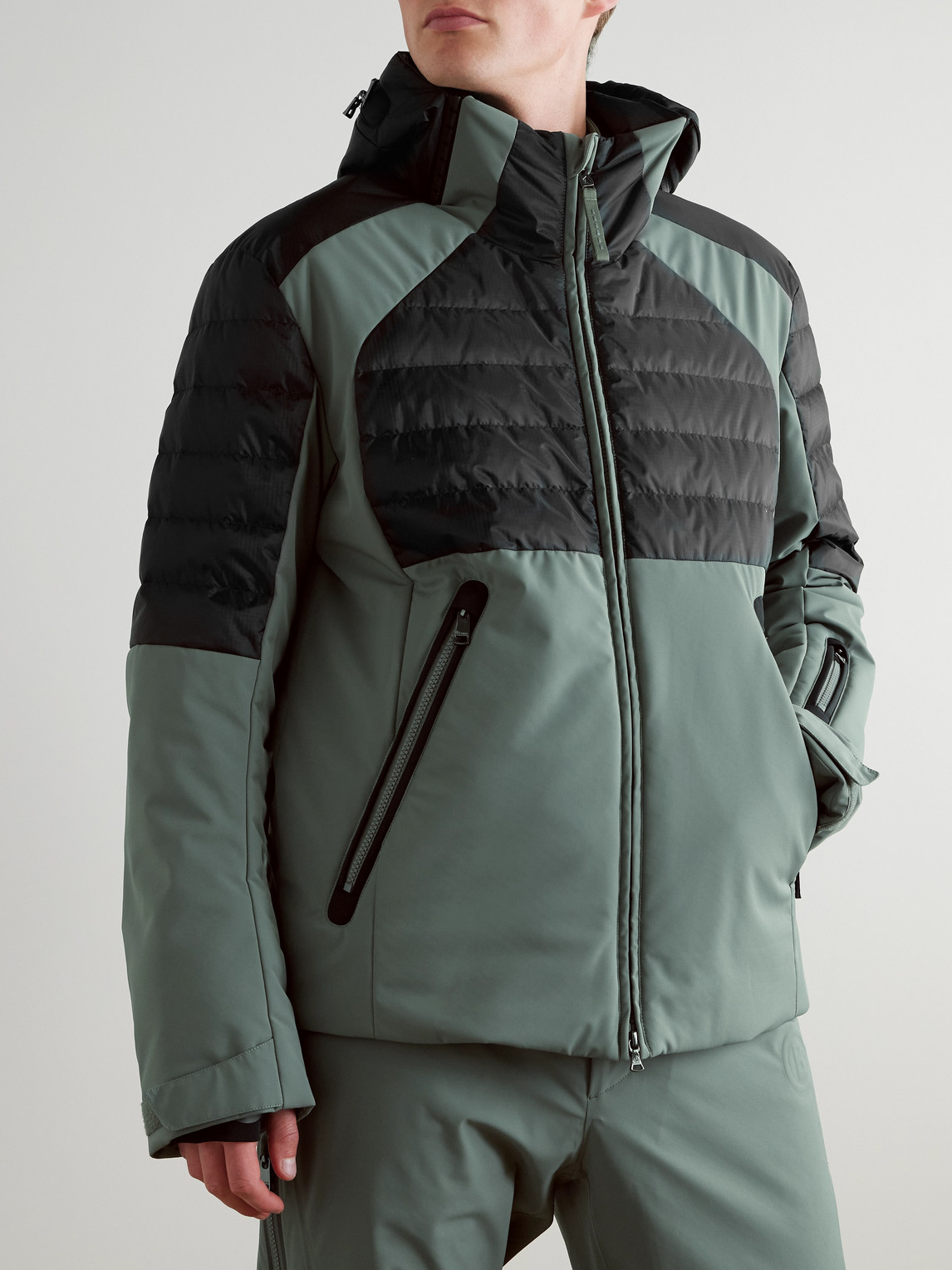  Bogner - Henik-d Panelled Quilted Ripstop And Shell Hooded Down Jacket - Men - Green - It 46 