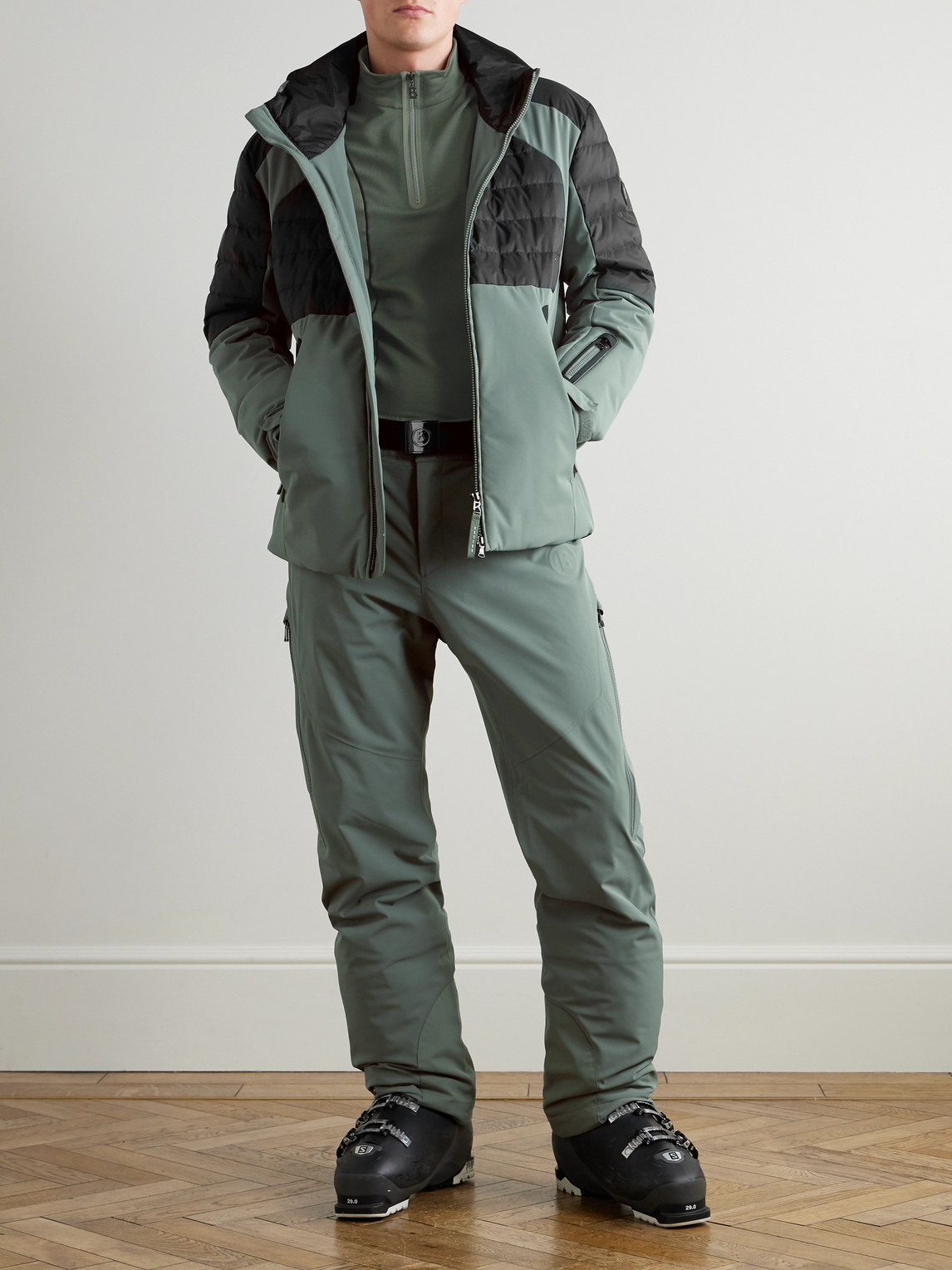 Henik-D Panelled Quilted Ripstop and Shell Hooded Down Jacket — 2