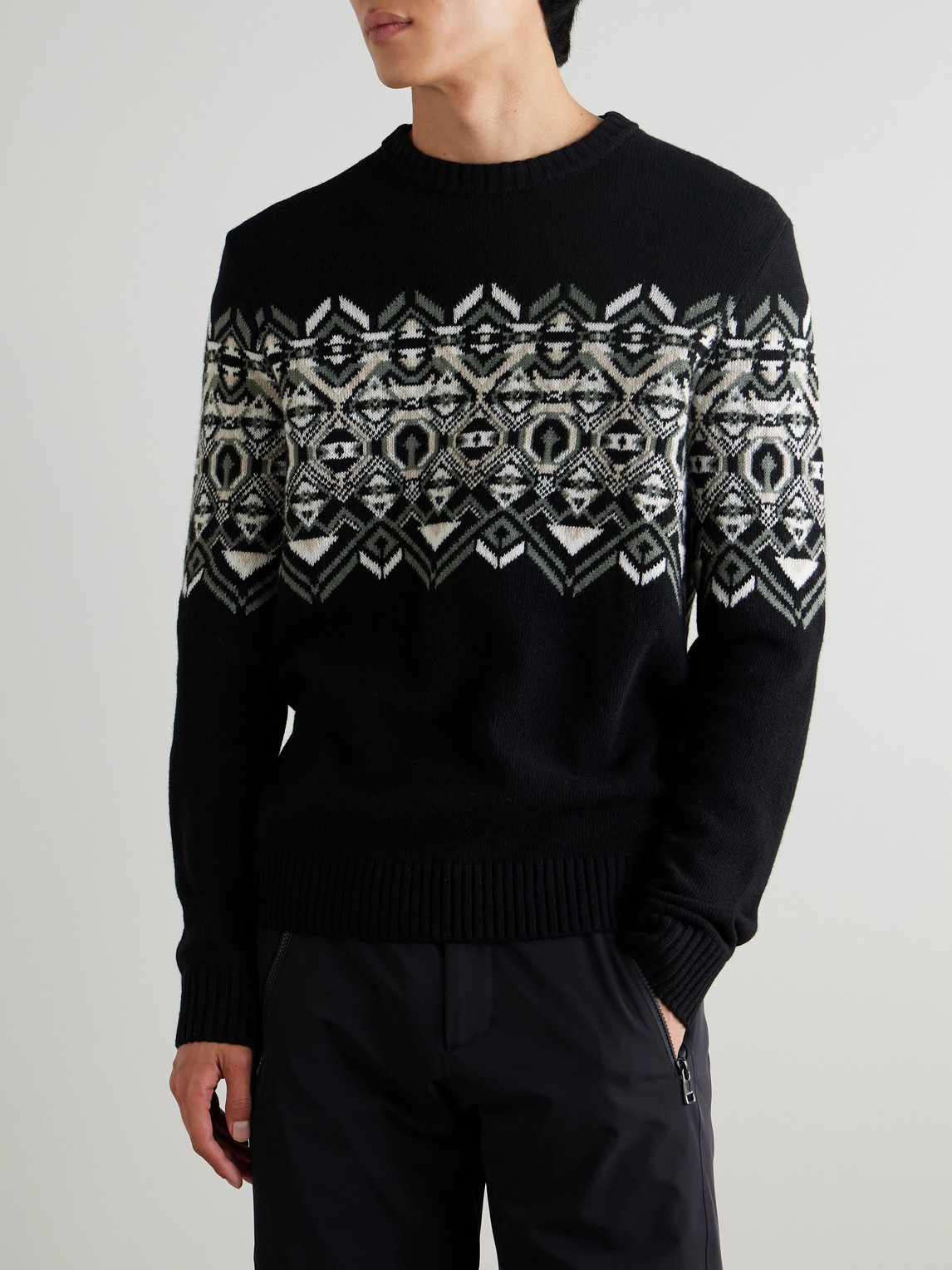  Bogner - Luci Fair Isle Virgin Wool Sweater - Men - Black - M 