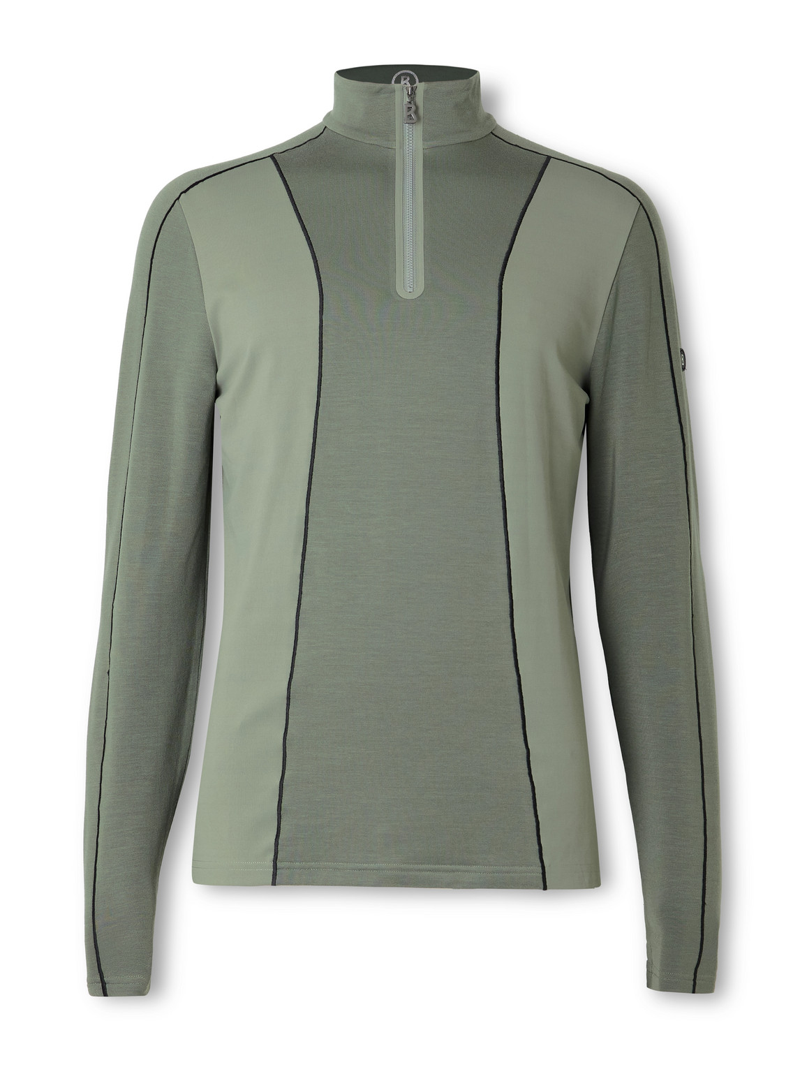 Bogner Flynn Stretch-jersey Half-zip Base Layer In Green