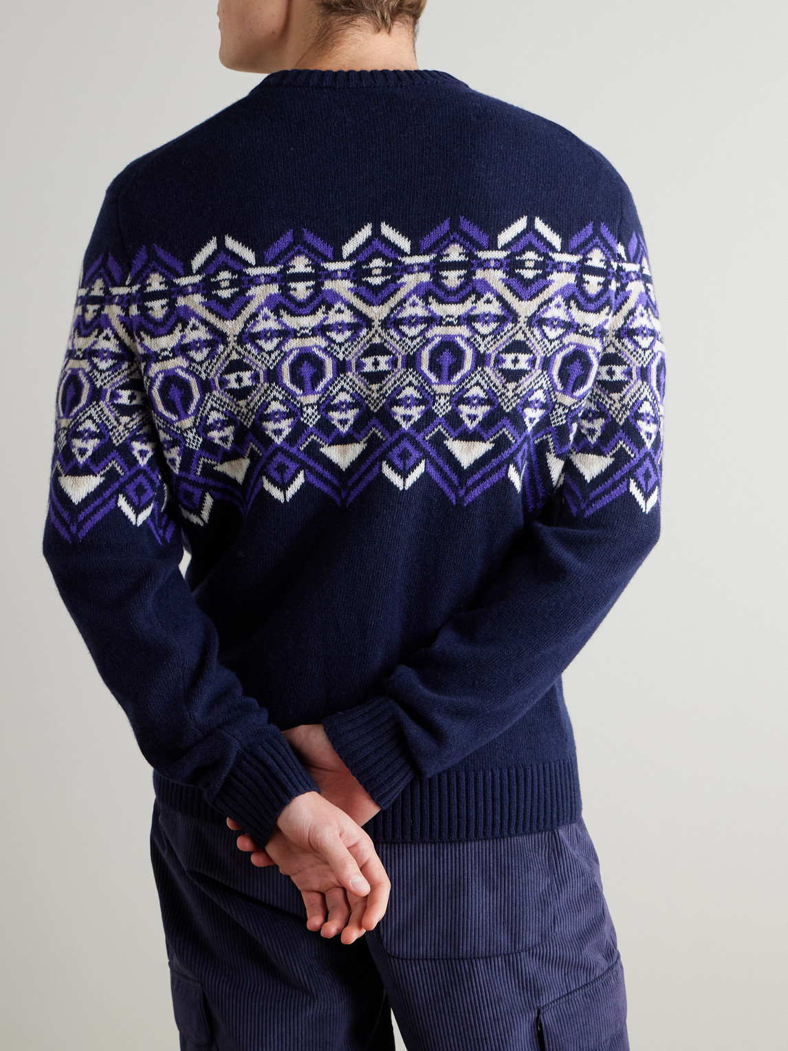  Bogner - Luci Fair Isle Virgin Wool Sweater - Men - Blue - S 