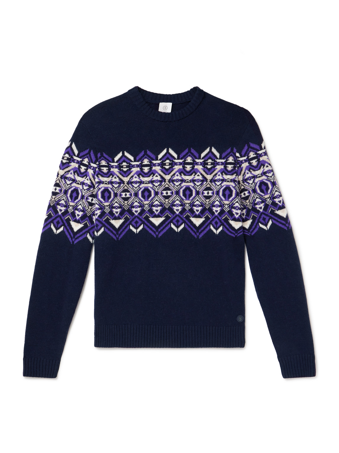Bogner Luci Fair Isle Virgin Wool Jumper In Blue