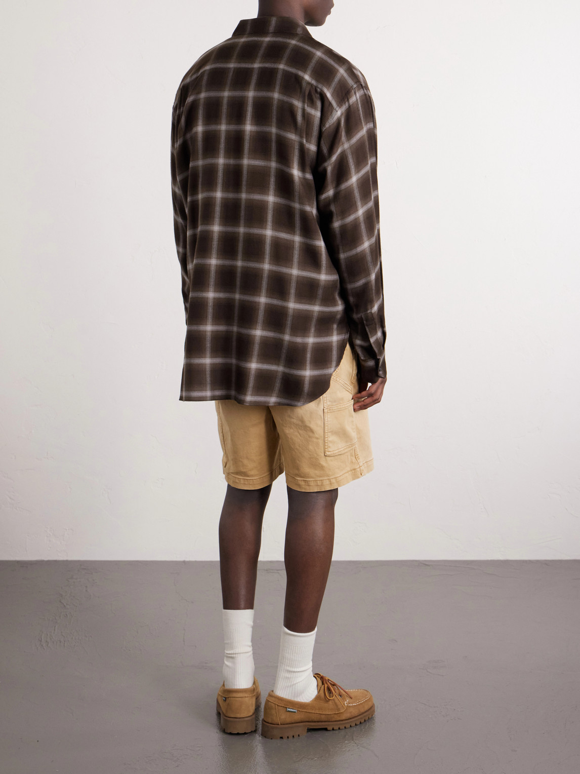  Ssstein - Checked Lyocell-blend Gauze Shirt - Men - Brown - S 