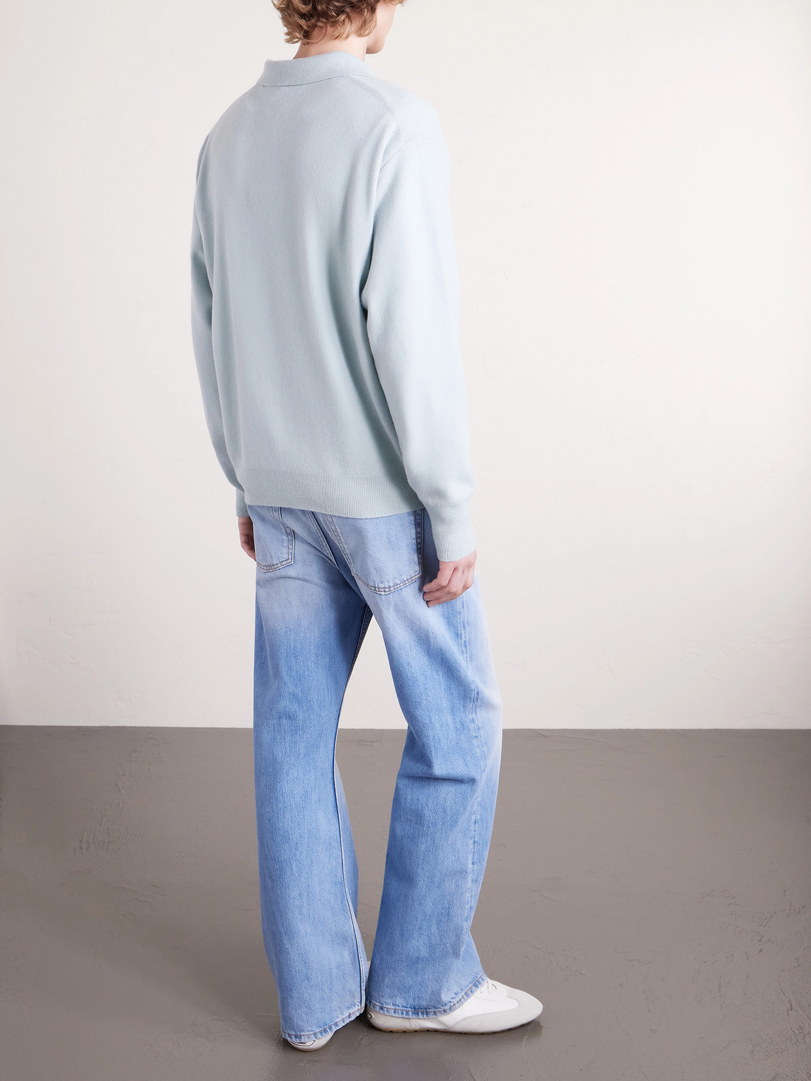  Ssstein - Merino Wool Polo Shirt - Men - Blue - M 