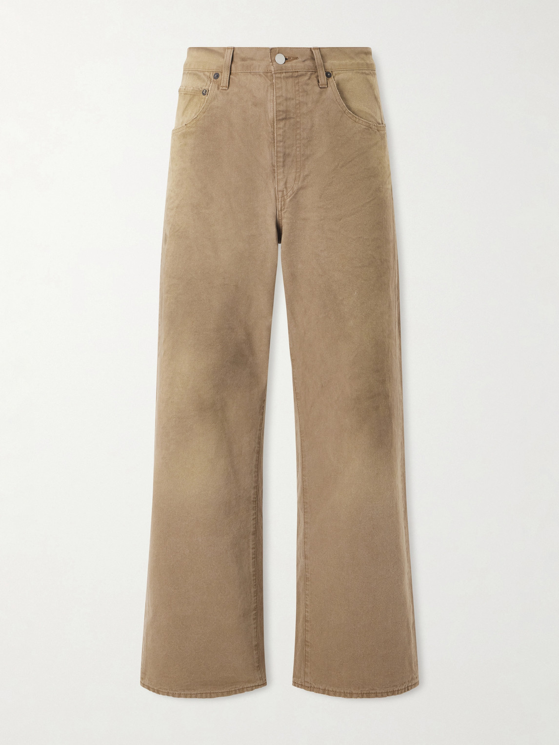 Ssstein Straight-leg Distressed Cotton Trousers In Brown
