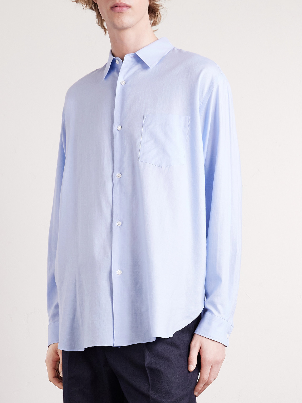  Ssstein - Cotton And Silk-blend Shirt - Men - Blue - S 