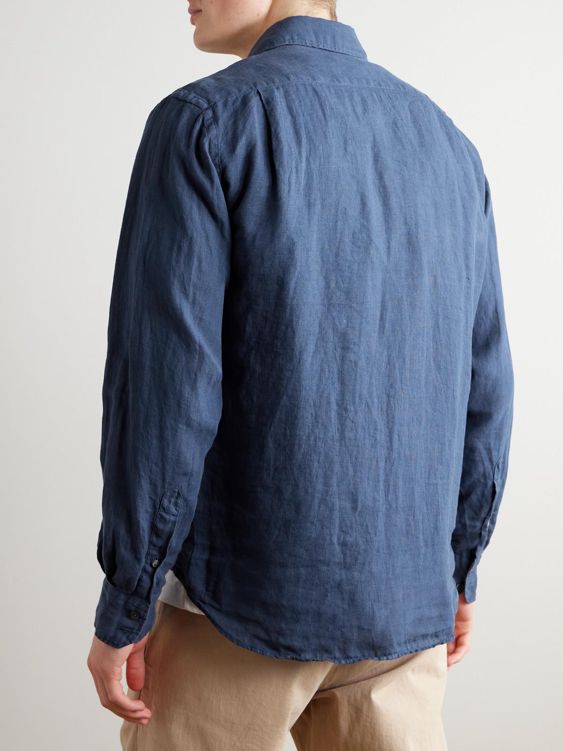 Hartford Paul Pat Linen Shirt In Blue