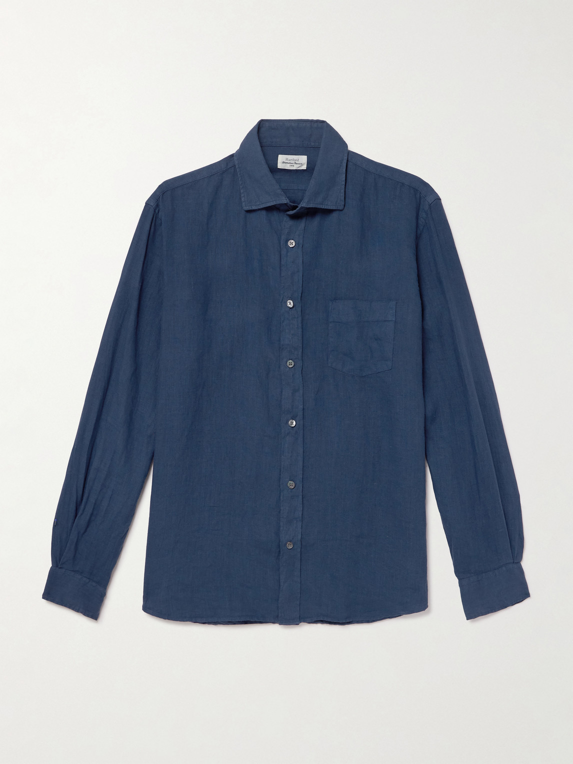 Hartford Paul Pat Linen Shirt In Blue
