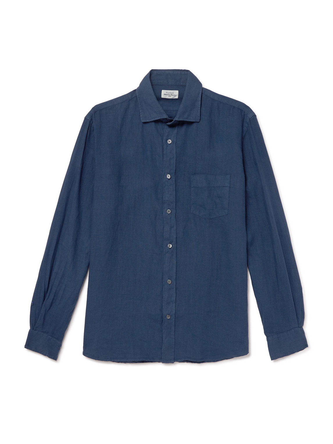 Hartford Paul Pat Linen Shirt In Blue