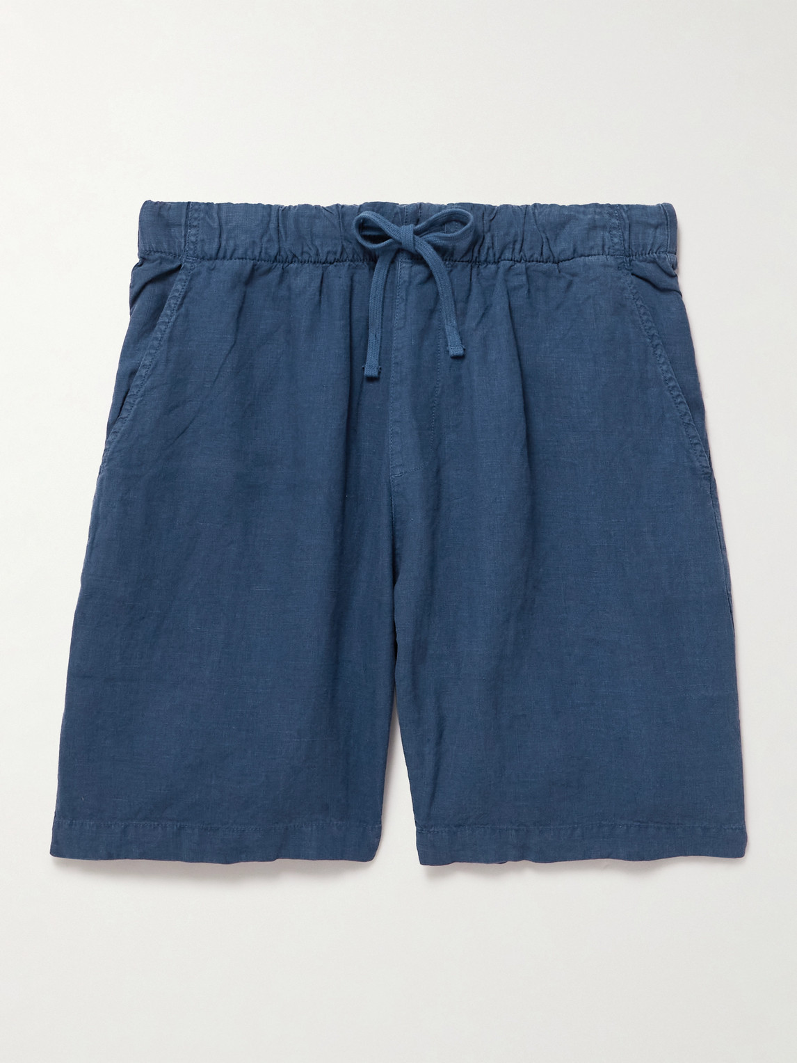 Hartford Joggy Straight-leg Linen Bermuda Shorts In Blue