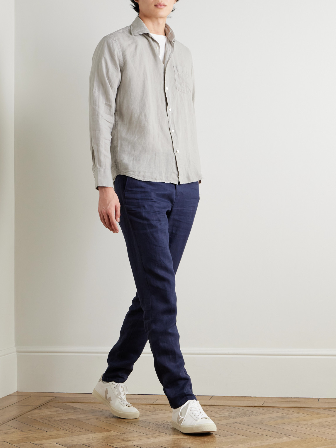 Hartford Paul Pat Linen Shirt In Neutral