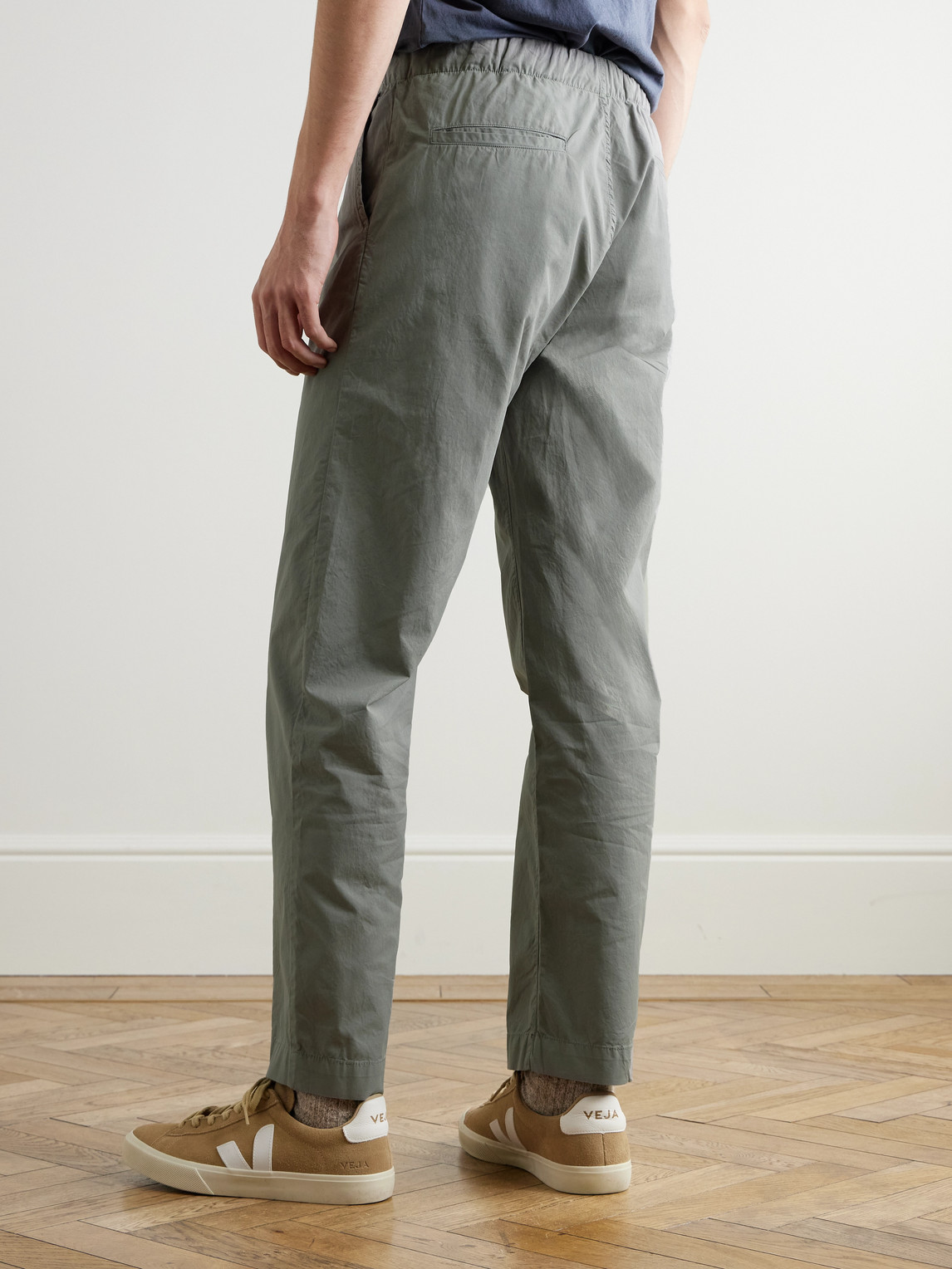 Hartford Joggy Straight-leg Cotton Trousers In Gray