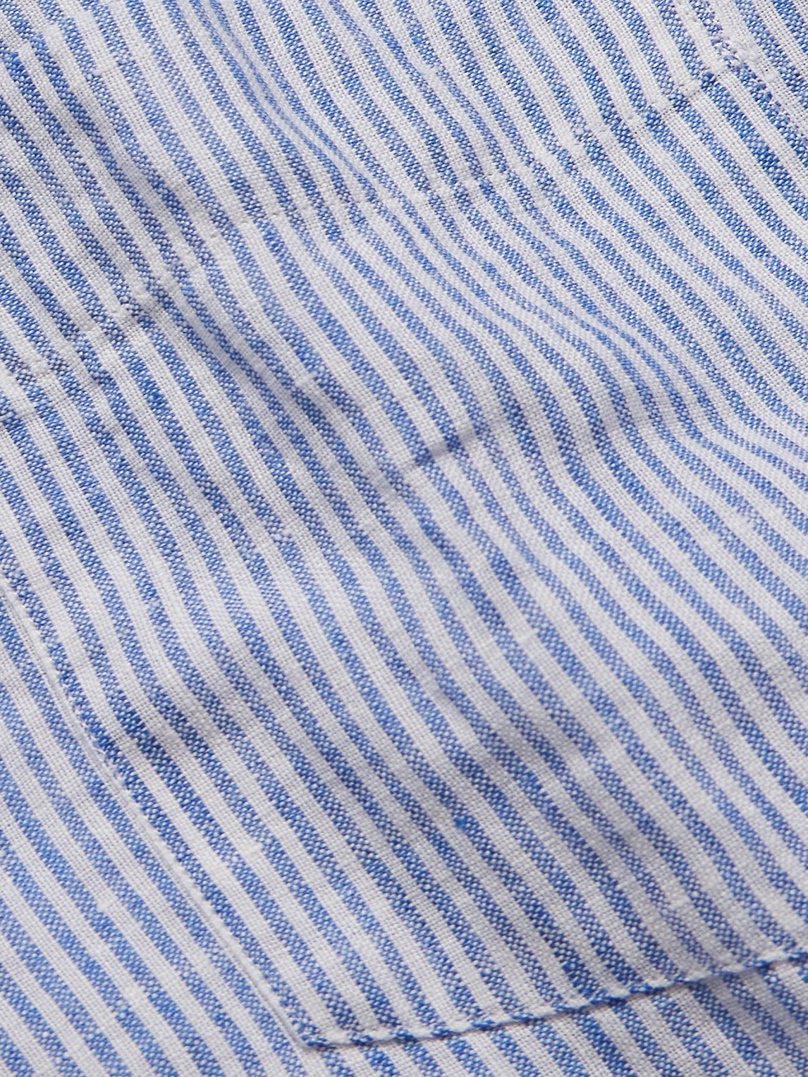 Hartford Paul Striped Linen Shirt In Blue