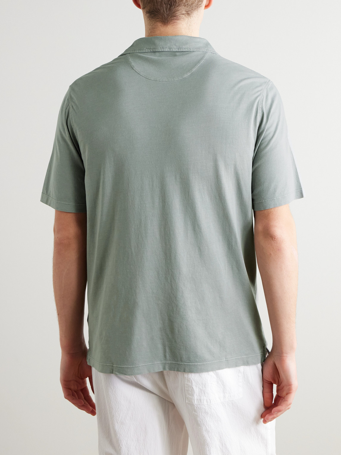 Hartford Lyocell And Cotton-blend Polo Shirt In Green